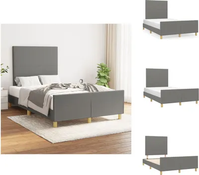 Immagine prodotto di vidaXL Struttura letto con testiera in tessuto grigio scuro 120x200 cm - Letti e strutture letto