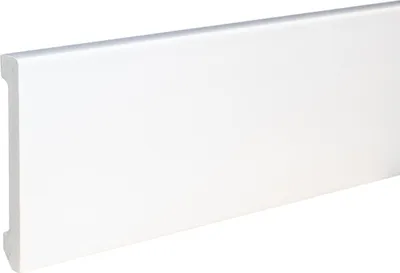 Produktbild von PROVISTON Sockelleiste 16 x 100 x 2000 mm Moderne Fußleiste eckiges Profil Hochwertige Fußleiste Kunststoff Weiß Wasserfest, Robust und Langlebig