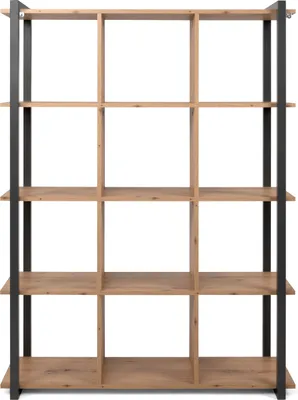 Produktbild von CALICOSY - Bibliothek im Industrial-Stil mit 12 Fächern H145 cm - Denver