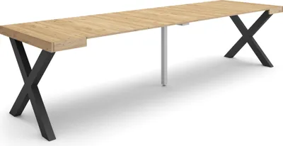 Produktbild von Ausziehbarertisch, 302x90x73cm, Für 14 Gäste, Massivholz Beine, Eiche