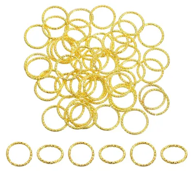 Produktbild von Offene Biegeringe - 18 mm verdrehte O-Ring-Verbinder - für Schmuckherstellung und Bastelarbeiten - 50 Stück Gold