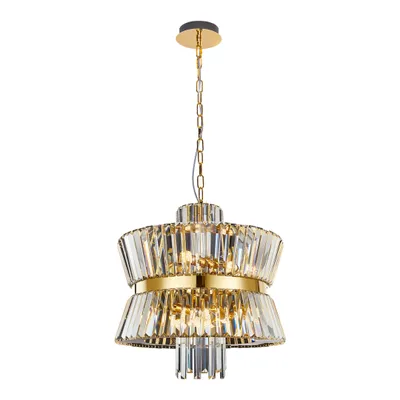 Zdjęcie produktu dla Żyrandol Aurelia złoto-przezroczysty 12xE14x40W kryształ wym:120x54x54cm IP20 Milagro