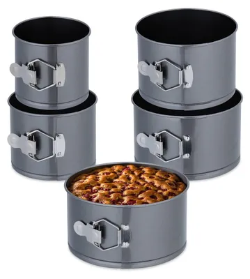 Produktbild von Springform Springformsatz Backform - 5-teilig - Ø 12 bis 20 cm - Antihaftbeschichtung - Anthrazit