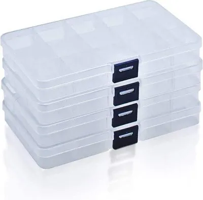 Obrázok produktu pre Sada 4 nastaviteľných plastových boxov na šperky a doplnky