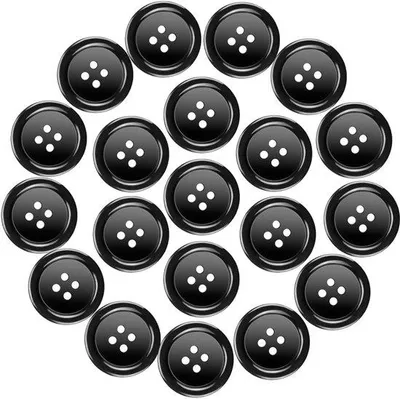 Image de Boutons en résine noire, 25 mm, élégants