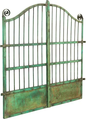 Produktbild von Gartentor Metall 115x6x115 cm - Gartentür Metall - Doppelstabmattenzaun Tor - Vintage Doppelflügeltore