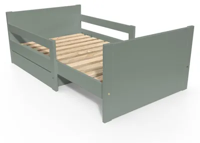 Image de Lit évolutif enfant avec tiroir bois, Gris