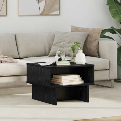 Immagine prodotto di Maison Exclusive - Tavolino nero effetto rovere 48 x 46 x 35 cm Materiale ligneo