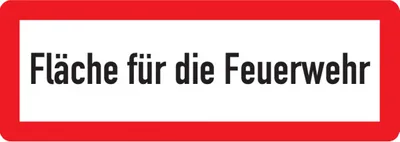 Produktbild von Hinweisschild Fläche für die Feuerwehr, Aluminium RA0, reflektierend, 594x210mm