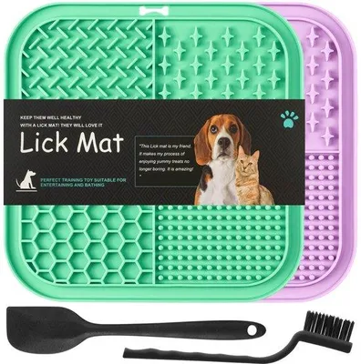 Productafbeelding van Langzaam voedsel voor honden en katten - Vermindert angst - 2 stuks, blauw en paars
