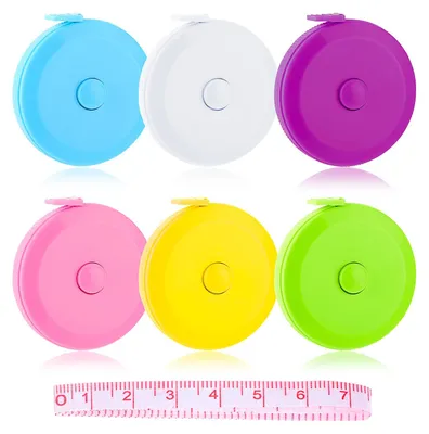 Maßband-Set, 6 Stück, einziehbar, 150 cm, ABS, bunt