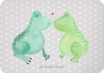 Produktbild von Mr. & Mrs. Panda Kühlschrankmagnet Frosch Liebe - Grau Pastell - Geschenk, Frösche, Freundin, zettelhalter, Hochzeitstag, küchenmagnet, magnet, Pinnwandmagnet