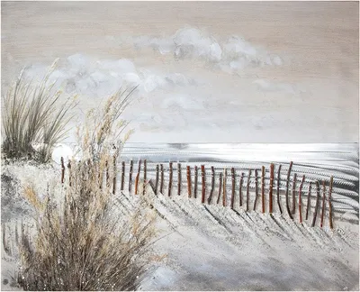 Produktbild von GILDE Leinwandbilder Bild Gemälde Dünen-Zauber, handbemalt H. 80 cm,38785