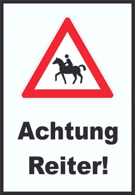 Produktbild von Achtung Reiter Schild A4 (210x297mm)