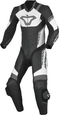 Obrázek produktu pro Macna Varshall Junior – perforovaná dětská jednodílná kožená motocyklová kombinéza, černá/bílá, 134