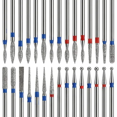 Image de 30 pièces de mèches pour fraiseuse à ongles, en diamant et en acier inoxydable, pour manucure et pédicure