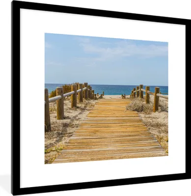 Produktbild von MuchoWow® MuchoWow® Gerahmtes Poster Strand - Meer - Weg 40x40 cm - Poster mit zchwarzem Bilderrahmen - Poster - Plakat im Rahmen