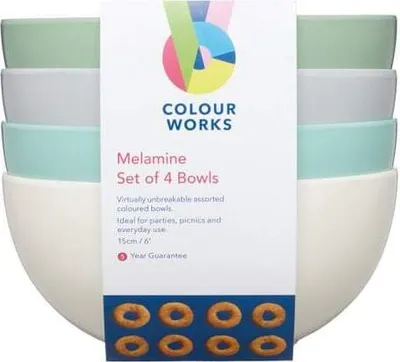 Produktbild von Colourworks Melaminschalen Klassische Farben - Set 4tlg.