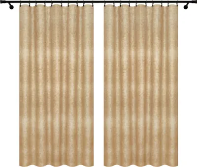 Zdjęcie produktu dla Voppi Beżowe zasłony do salonu 140x230 cm lniany wzór - komplet 2 zasłon na żabki agrafki