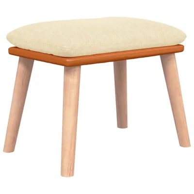 Image de vidaXL Tabouret de pied Crème 45x29,5x35 cm Tissu et similicuir
