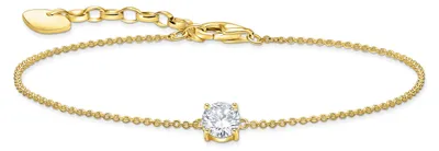 Produktbild von Thomas Sabo A2156-414-14-L19V Armband mit weißem Zirkonia-Anhänger vergoldet