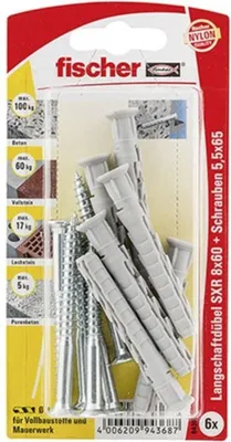 Produktbild von Fischer Langschaftdübel SXR 8.0 x 60 mm - 6 Stück