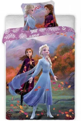 Produktbild von Unyqoos® Disney Frozen Bettbezug 140 x 200 cm – für 1 Person | 100% Polyester Mikrofaser | inkl. Kissenbezug 63 x 63 cm | Motiv Anna & Elsa