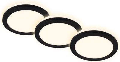 Produktbild von Di-Ka LED Einbauleuchte Sleek 3er Set schwarz Ø 8,4 cm 3W, warmweiß