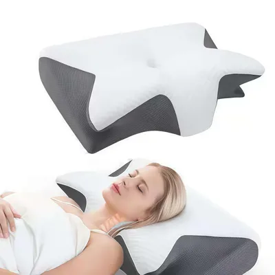 Obrázek produktu pro Ortopedický polštář na krk proti bolestem krku, ergonomický polštář z paměťové pěny pro všechny polohy při spánku, prémiový polštář pro podporu krční páteře