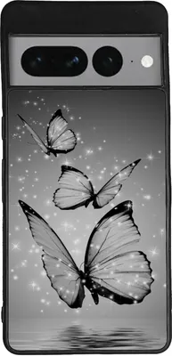 Produktbild von TPU Silikon Hülle für Google Pixel 7 Handy Cover Case Schutzhülle Handyhülle Bumper MOTIV 8 Schmetterling Grau