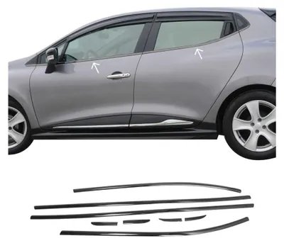 Obrázok produktu pre Okenné lišty pre Renault Clio hatchback 2012-2019 chróm tmavý 8x