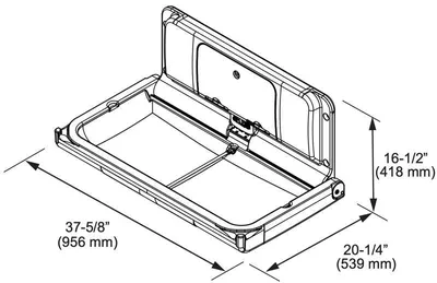 Cambiador plegable para montaje en pared dibujo técnico
