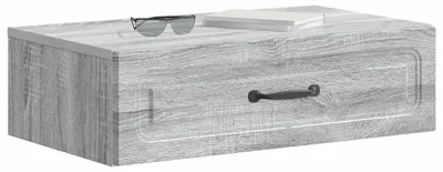 Image de Table d'appoint murale Sonoma gris 59 x 34,5 x 17 cm
