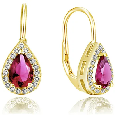 Immagine prodotto di Orecchini placcati oro con zirconi rosa AGUC2230-GOLD