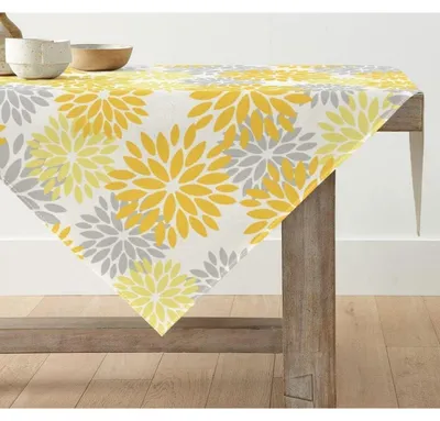 Produktbild von Tischdecke Quadratisch 85x85 cm Gelb Blumenmuster Polyester