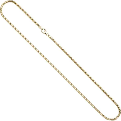 Produktbild von 2,6mm Zopfkette Halskette Collier Halsschmuck 585 Gelbgold Gold 45cm Goldkette