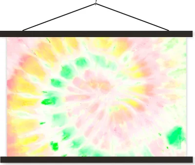 Produktbild von MuchoWow® Textilposter Sommer - Krawattenfärbung - Grün 150x100 cm mit schwarzem Rahmen - Schlafzimmer