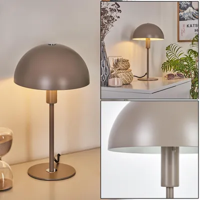 Produktbild von Motrone moderne Nachttischlampe aus Metall in Grau/Weiß