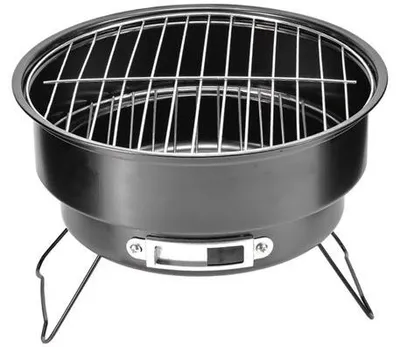 Immagine prodotto di Griglia portatile rotonda da 25 cm per barbecue a carbone, con maniglia, ideale per uso esterno, per cucinare in casa, per picnic e campeggio