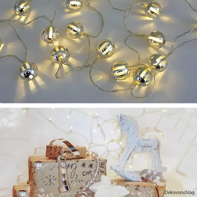Produktbild von LED Lichterkette Glanzkugeln 20 flammig batteriebetrieben Dekoleuchte