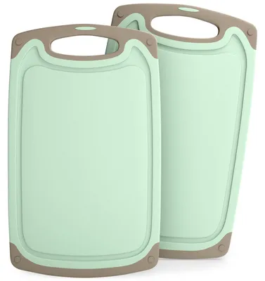 Immagine prodotto di Set di 2 piatti per colazione in plastica, dimensioni 25x15 cm, color beige
