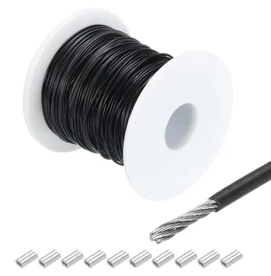 Productafbeelding van Solidchoice - Roestvrij Stalen Kabel 30 Meter met Aluminium Hulzen