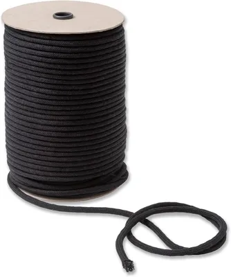 Image de Cordon en coton pour macramé, couleur noire, 6 mm x 100 m, idéal pour les projets de loisirs créatifs