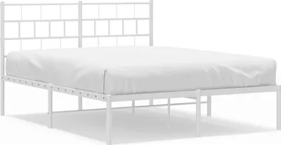 Obrázek produktu pro vidaXL Postel s čelem kovová bílá 150x200 cm