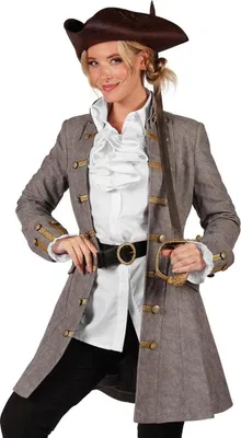 Produktbild von Grauer Piratenmantel für Frauen Größe: M