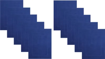 Produktbild von Betz 10 Stück Badvorleger 50x70 cm PREMIUM Badematte Badteppich Duschvorleger 100% Baumwolle 650g/m² Farbe: royalblau