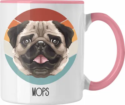 Produktbild von Trendation - Mops Besitzer Tasse Geschenk Lustiger Spruch Geschenkidee Mops Mama Papa (Rosa)