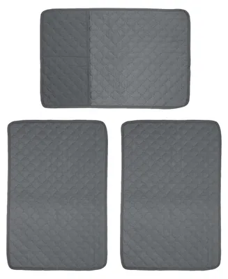 Armlehnenschoner-Set, 3-tlg., 61 x 41 cm, dunkelgrau, mit Aufbewahrungsfach