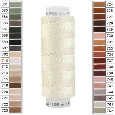 100m / 1 Spule Unipoly 120 TEX14x2 Polyester cremeweiß