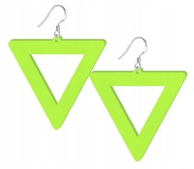 Produktbild von Acryl Ohrringe Dreieck Neon Grün Retro Disco Party